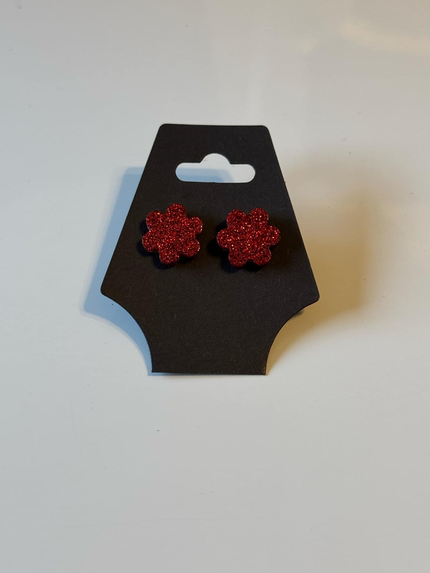 Earrings - lipstick red glitter READY TO SHIP