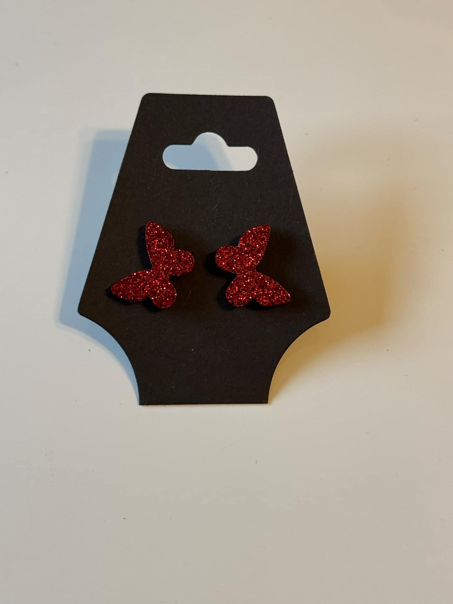 Earrings - lipstick red glitter READY TO SHIP