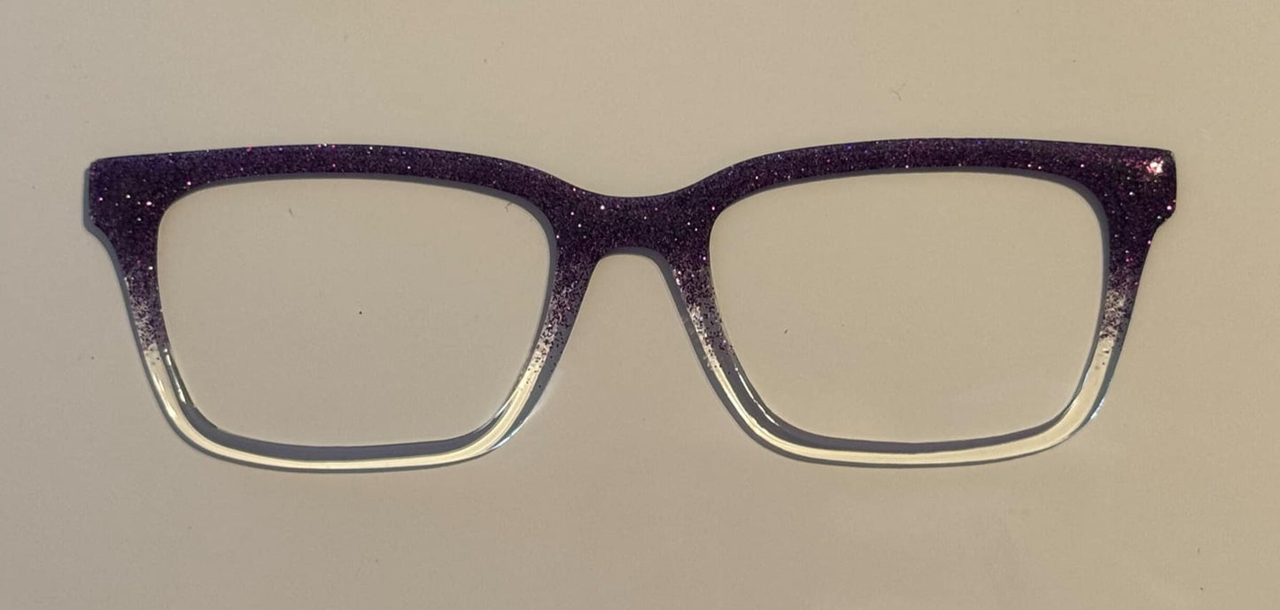 Laurie - extra fine purple with silver glitter fade to clear READY TO SHIP