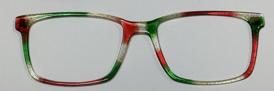 Christmas Pine with Green Glitter Tortoise Magnetic Eyeglasses Topper