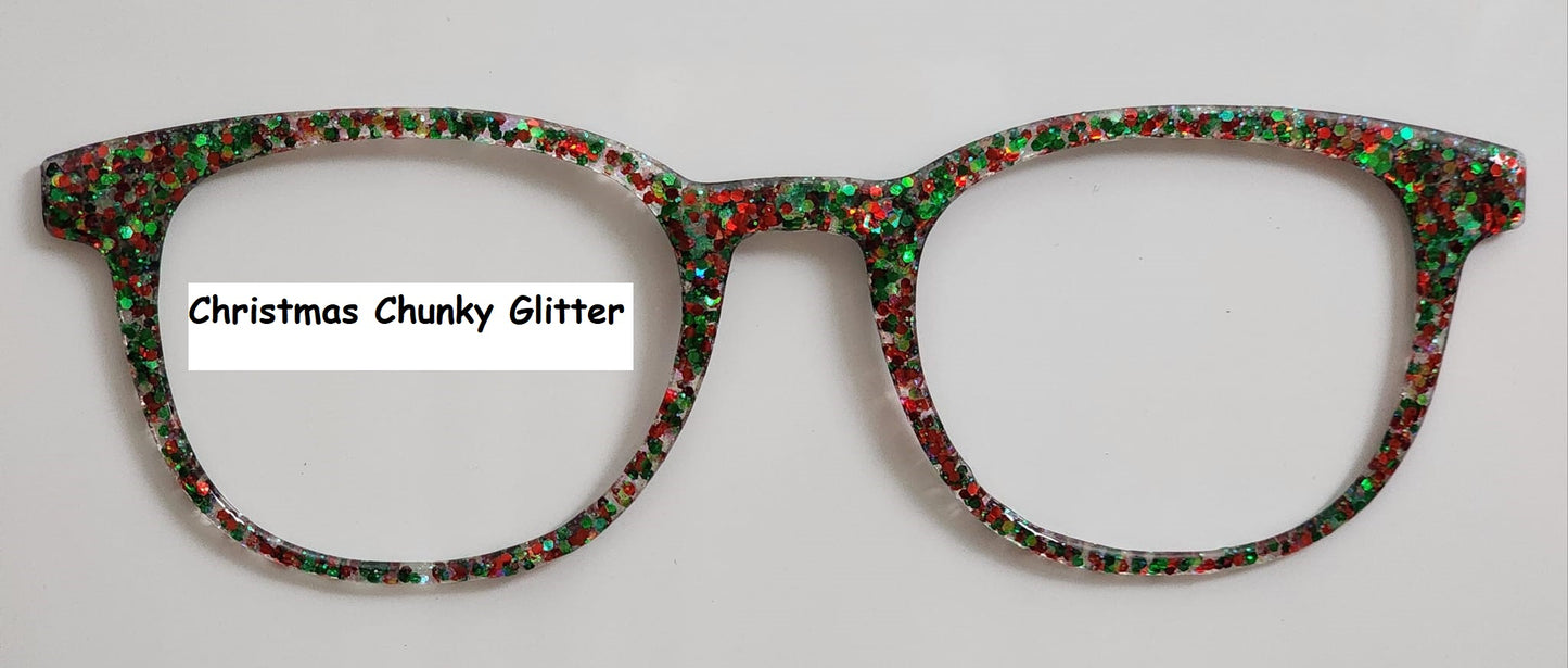 Chunky Christmas Glitter Magnetic Eyeglasses Topper