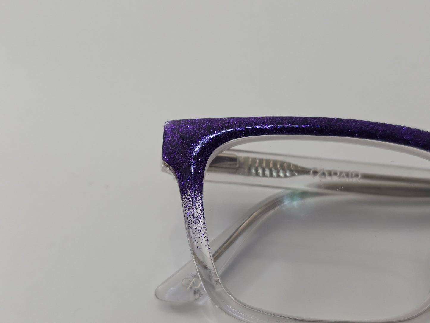 Dark purple glitter fade to clear