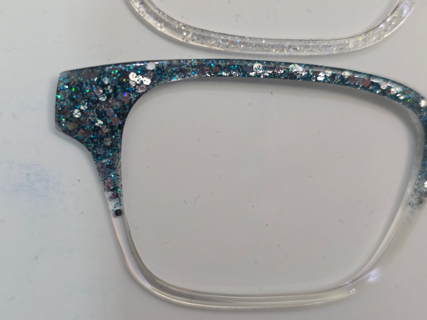 Funky - mixed teal and silver glitter fade 2 - READY TO SHIP