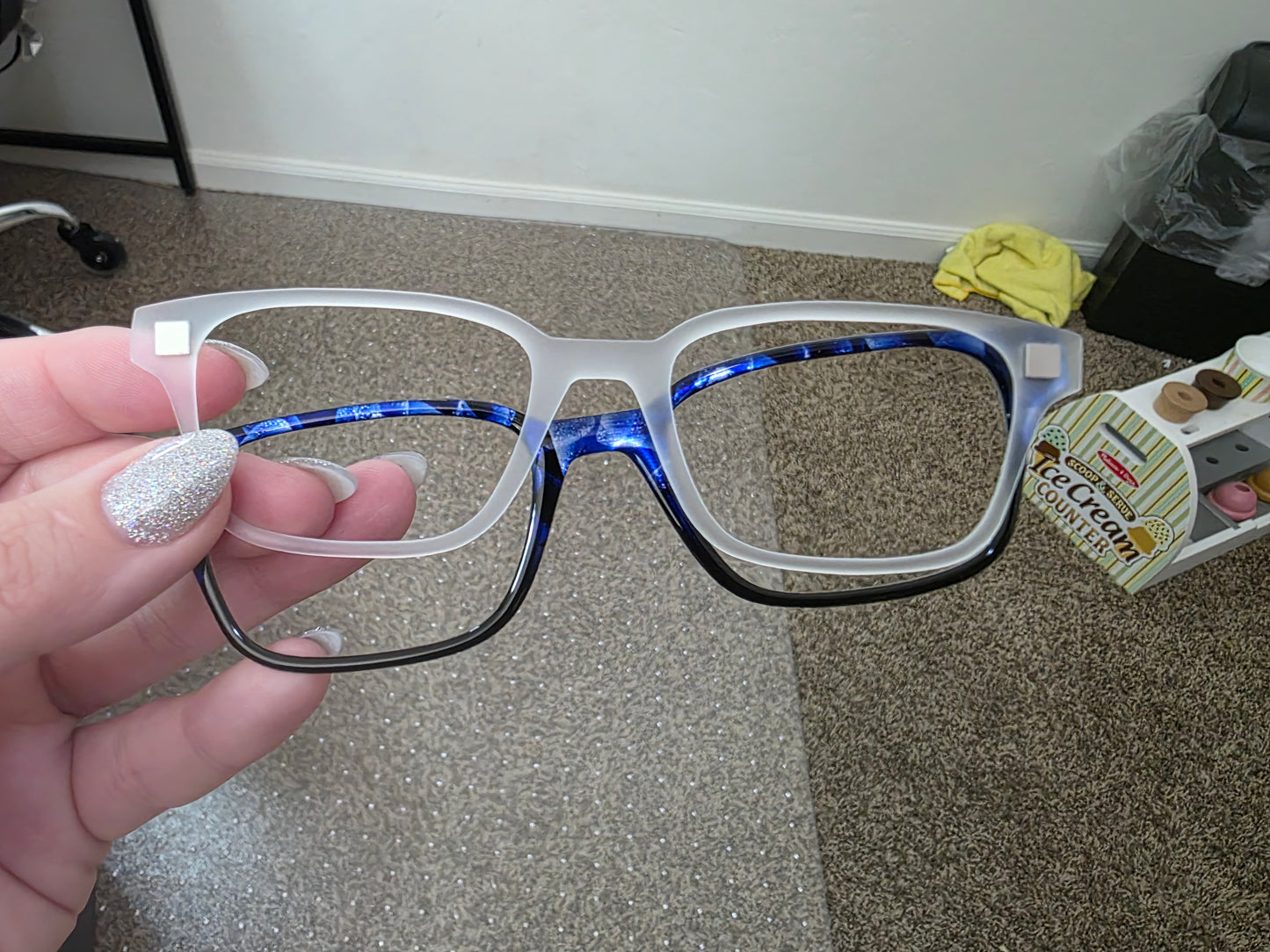 Clear Frosted Magnetic Eyeglasses Topper