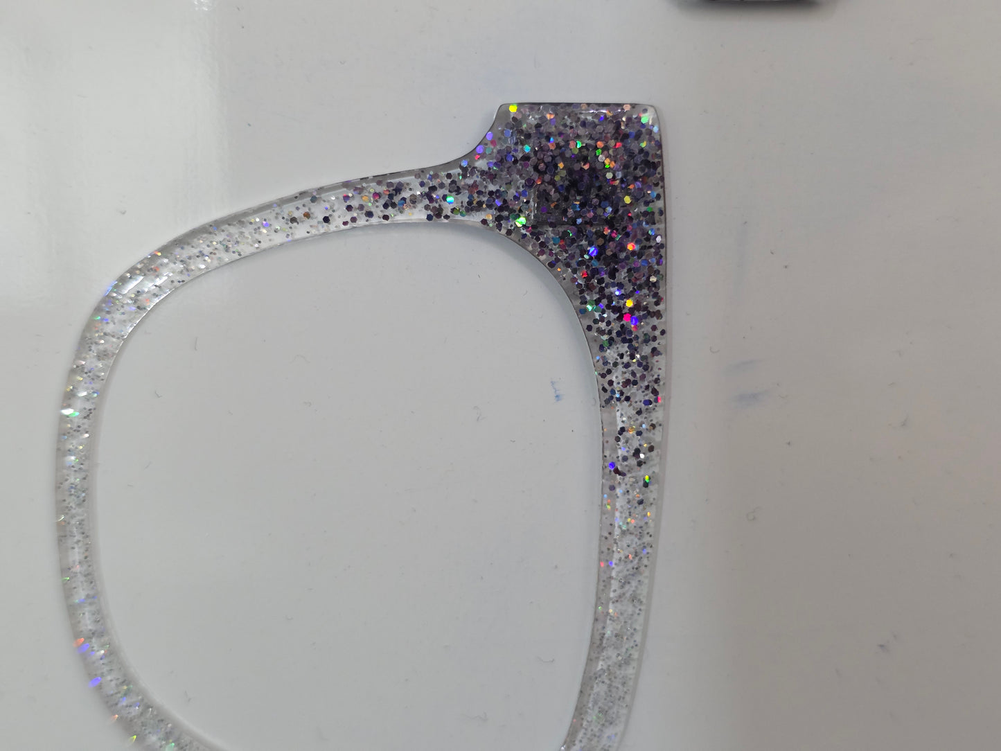 Mookie - cyber punk fade to holo silver glitter - READY TO SHIP