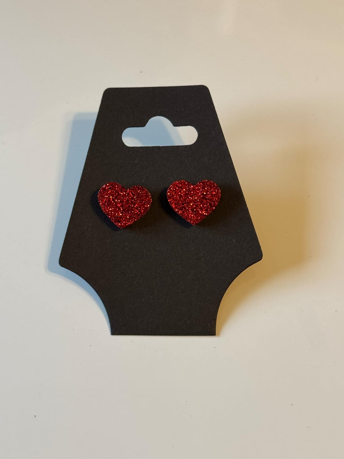 Earrings - lipstick red glitter READY TO SHIP