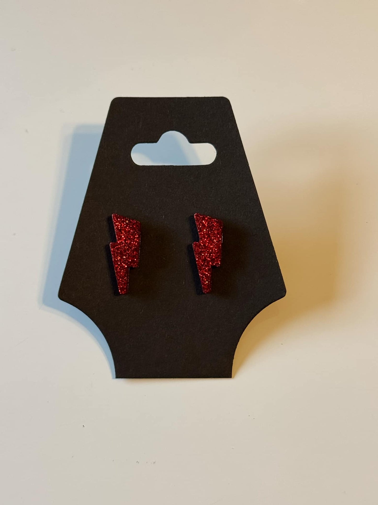 Earrings - lipstick red glitter READY TO SHIP