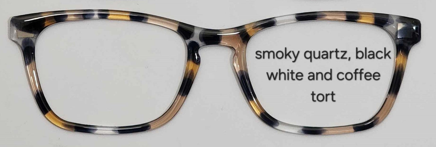 Smoky Quartz-Black-Coffee Tortoise Magnetic Eyeglasses Topper