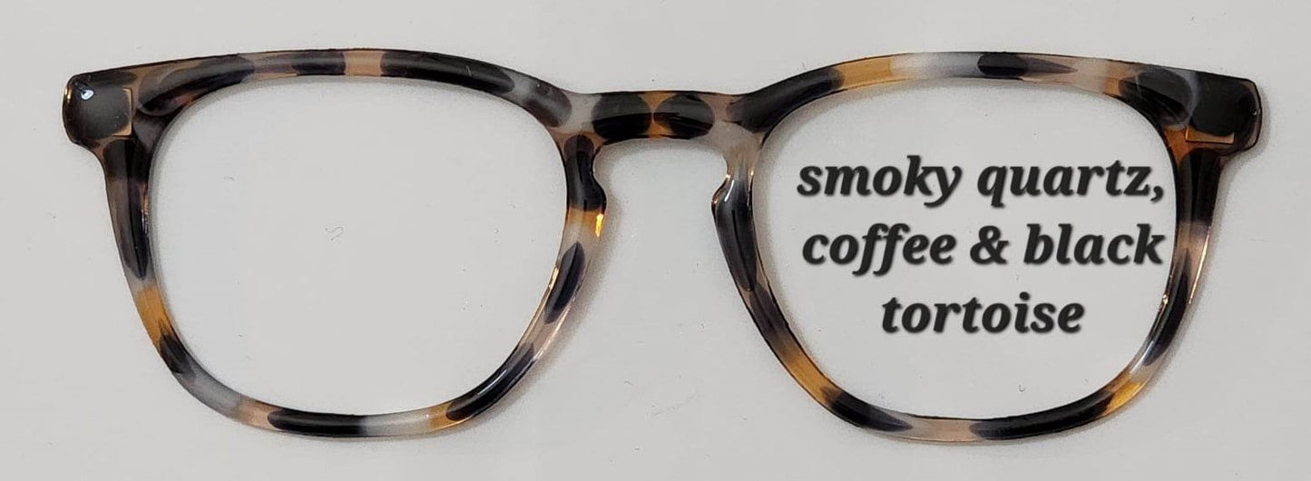 Smoky Quartz-Black-Coffee Tortoise Magnetic Eyeglasses Topper