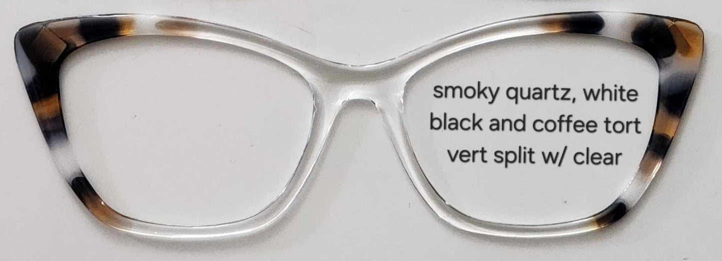 Smoky Quartz-Black-Coffee Tortoise Magnetic Eyeglasses Topper