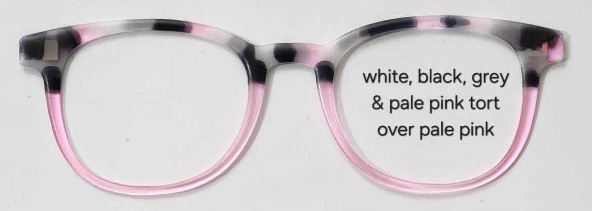 White-Black-Grey-Pale Pink Tortoise Magnetic Eyeglasses Topper