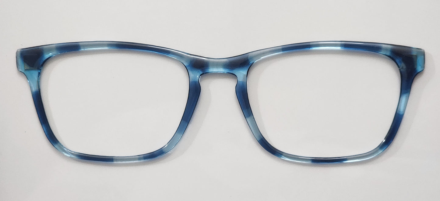 Aquamarine-Dark Navy Tortoise Magnetic Eyeglasses Topper