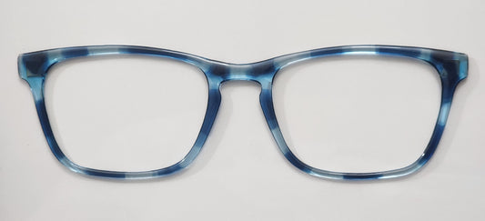 Aquamarine-Dark Navy Tortoise Magnetic Eyeglasses Topper