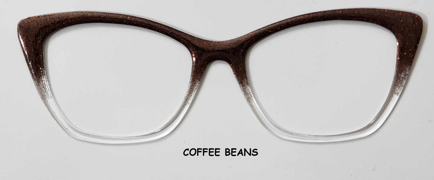 Coffee Beans Glitter Magnetic Eyeglasses Topper