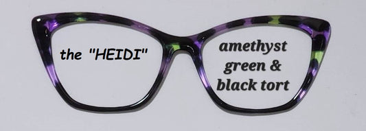 The Heidi Amethyst-Green-Black Tortoise Magnetic Eyeglasses Topper