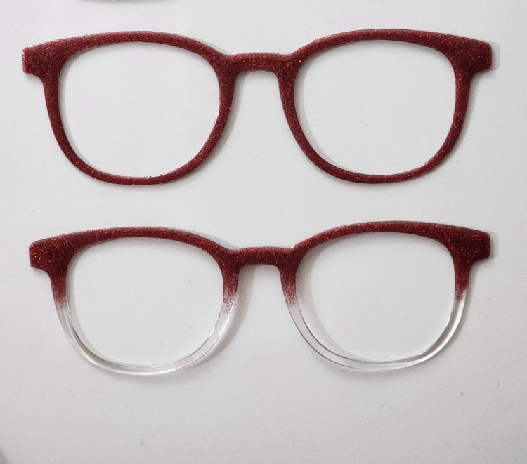 Vamp Red Glitter Magnetic Eyeglasses Topper