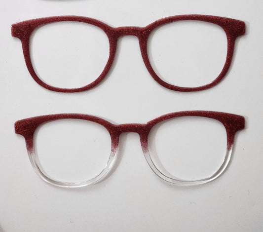 Vamp Red Glitter Magnetic Eyeglasses Topper