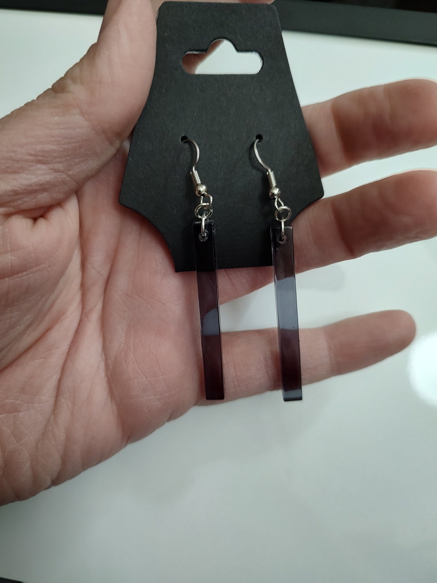 Earrings - grey translucent READY TO SHIP