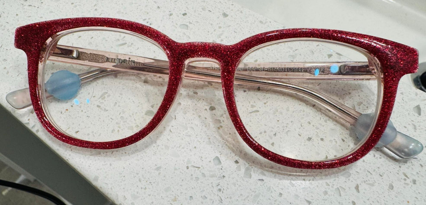 Vamp Red Glitter Magnetic Eyeglasses Topper