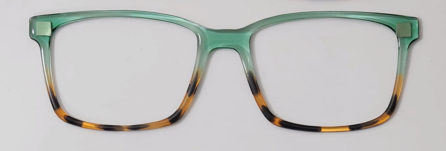 Malachite split with Brown Tortoise Magnetic Eyeglasses Topper