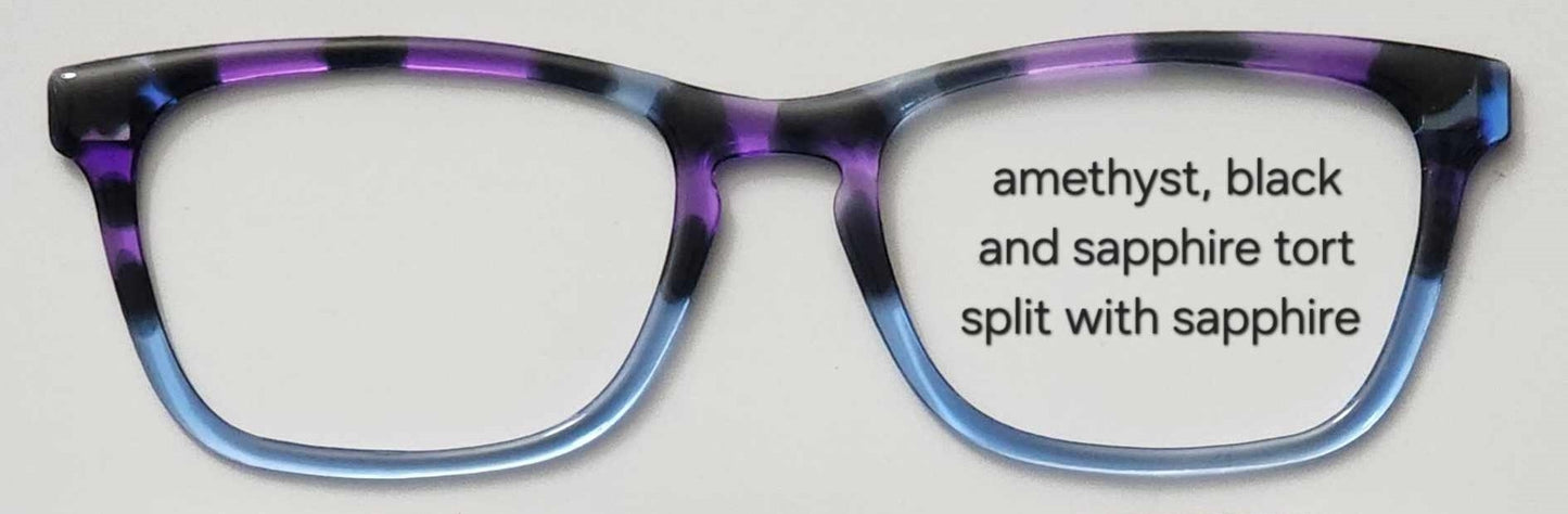 Amethyst-Black-Sapphire Tortoise Magnetic Eyeglasses Topper