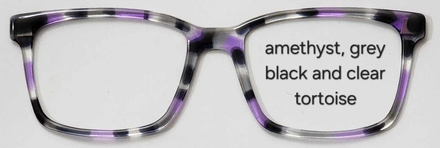 Amethyst-Grey-Black-Clear Tortoise Magnetic Eyeglasses Topper
