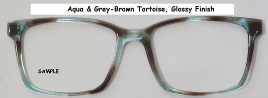 Aqua-Grey Brown Tortoise Magnetic Eyeglasses Topper