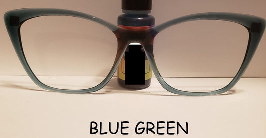 Blue Green Translucent Magnetic Eyeglasses Topper