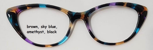 Brown-Sky Blue-Amethyst-Black Tortoise Magnetic Eyeglasses Topper