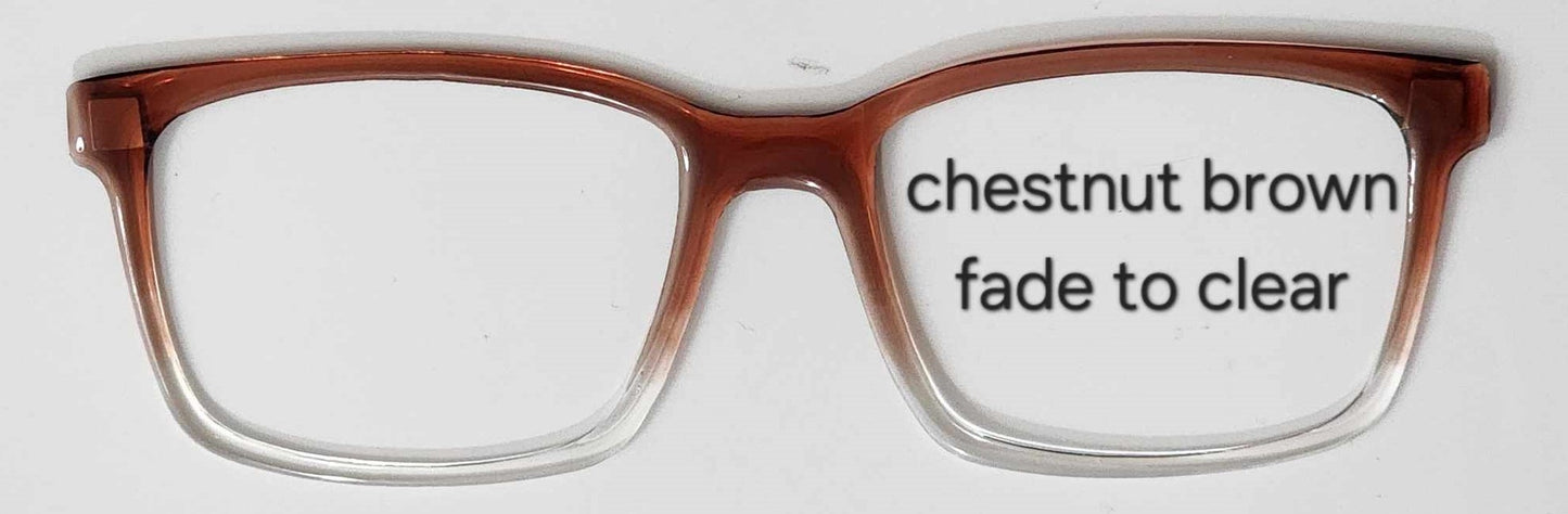 Chestnut Brown-Clear Magnetic Eyeglasses Topper