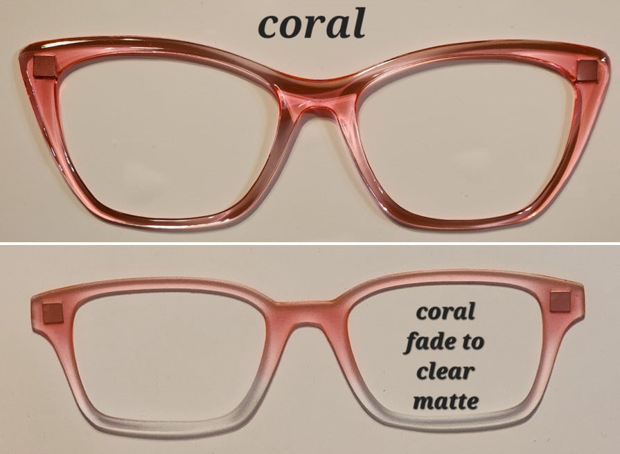 Coral Translucent Magnetic Eyeglasses Topper