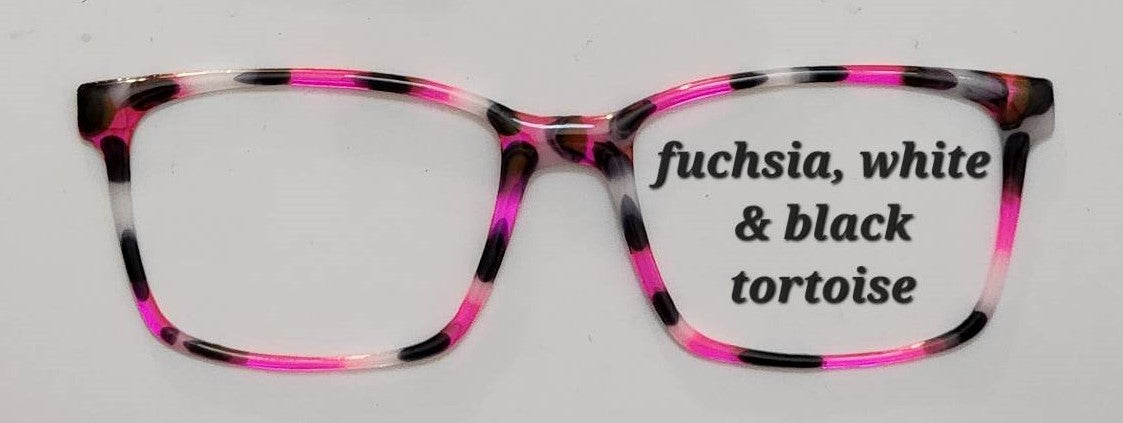 Fuchsia-White-Black Tortoise Magnetic Eyeglasses Topper