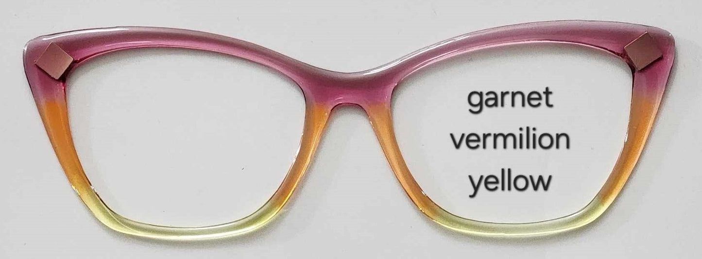 Garnet-Vermilion-Yellow Magnetic Eyeglasses Topper