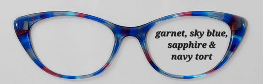 Garnet-Sky Blue-Sapphire-Navy Tortoise Magnetic Eyeglasses Topper