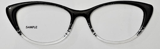 Black Glitter-Clear Magnetic Eyeglasses Topper