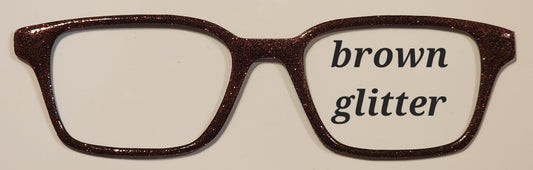 Brown Glitter Magnetic Eyeglasses Topper