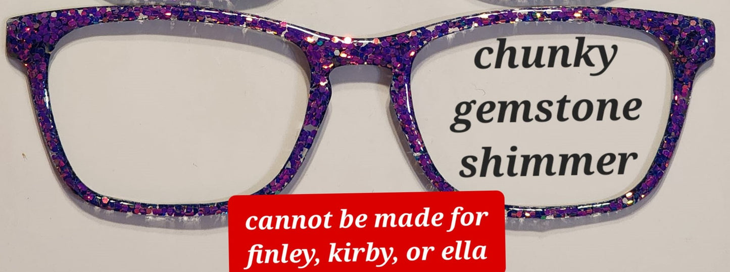 Chunky Gemstone Shimmer Glitter Magnetic Eyeglasses Topper