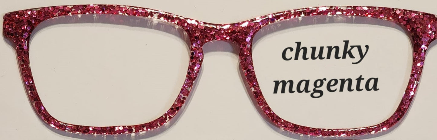 Chunky Magenta Glitter Magnetic Eyeglasses Topper
