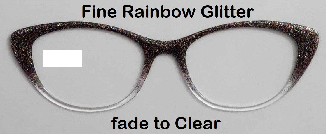 Fine Rainbow Glitter-Clear Magnetic Eyeglasses Topper