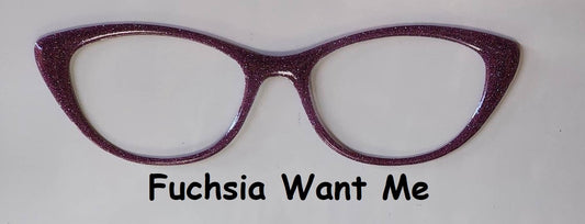 Fuchsia Want Me Glitter Magnetic Eyeglasses Topper