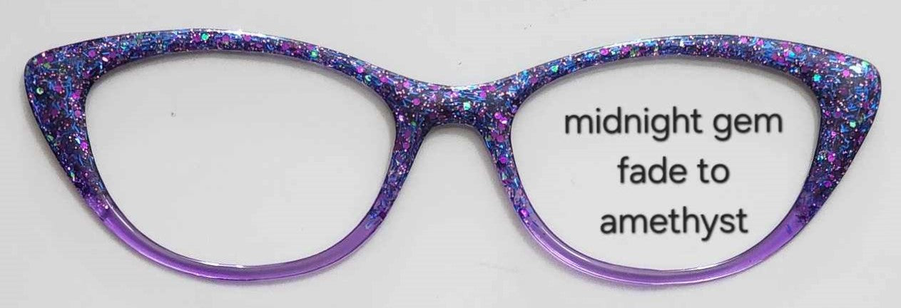 Midnight Gem Glitter-Amethyst Magnetic Eyeglasses Topper