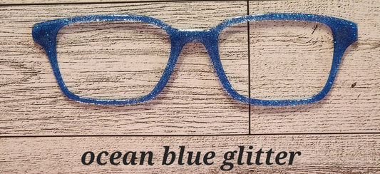 Ocean Blue Glitter Magnetic Eyeglasses Topper