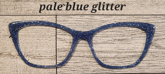 Pale Blue Glitter Magnetic Eyeglasses Topper