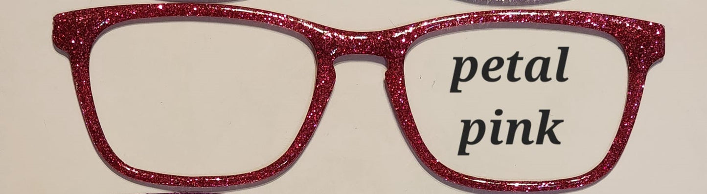 Petal Pink Glitter Magnetic Eyeglasses Topper