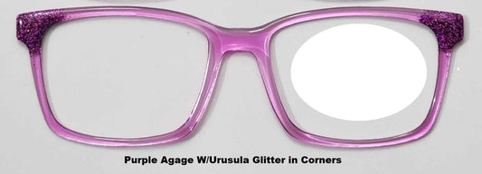 Purple Agage with Ursula Glitter in Corners Magnetic Eyeglasses Topper