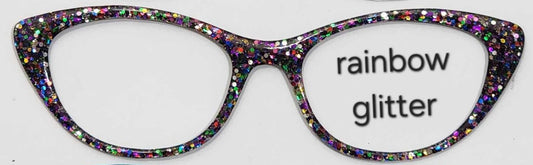 Rainbow Glitter Magnetic Eyeglasses Topper