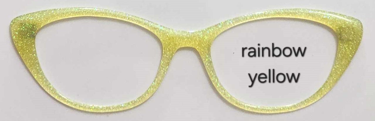 Rainbow Yellow Glitter Magnetic Eyeglasses Topper