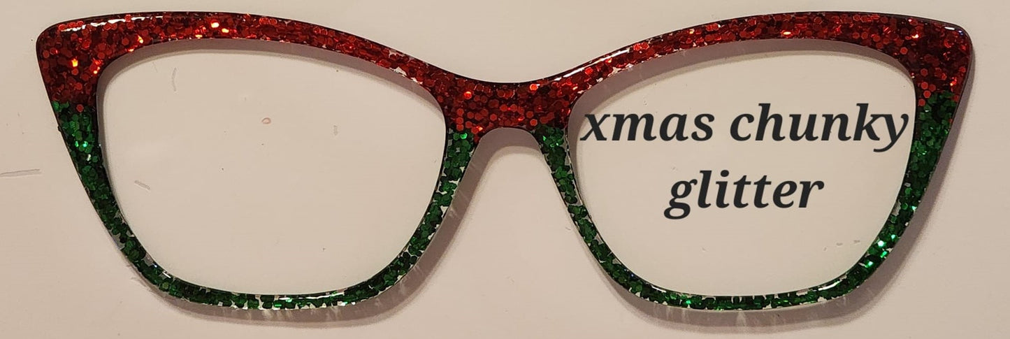 Chunky Christmas Glitter Magnetic Eyeglasses Topper