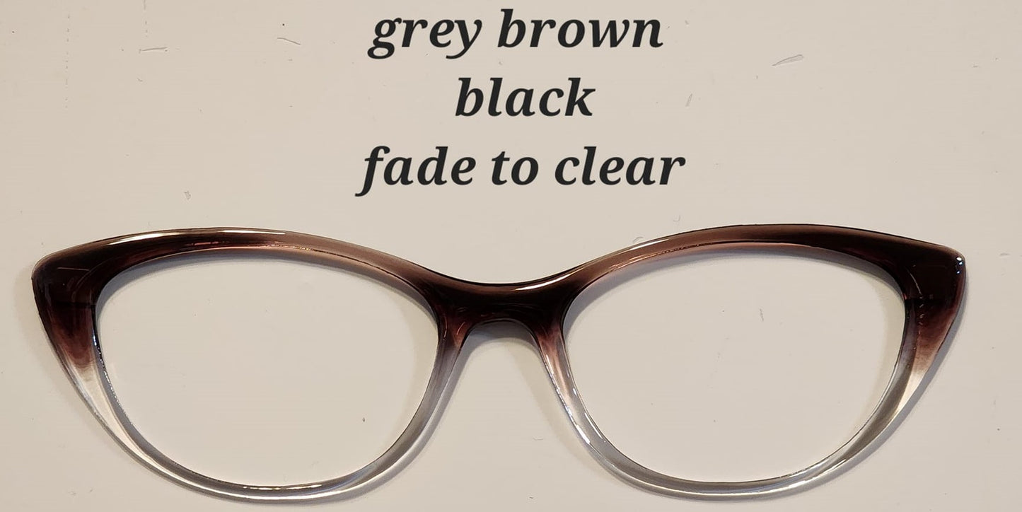 Grey Brown-Black-Clear Magnetic Eyeglasses Topper