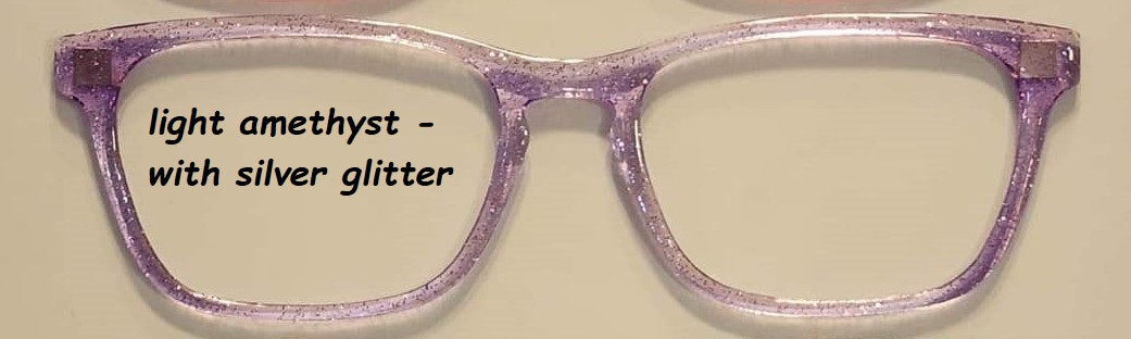 Light Amethyst with Silver Glitter Translucent Magnetic Eyeglasses Topper